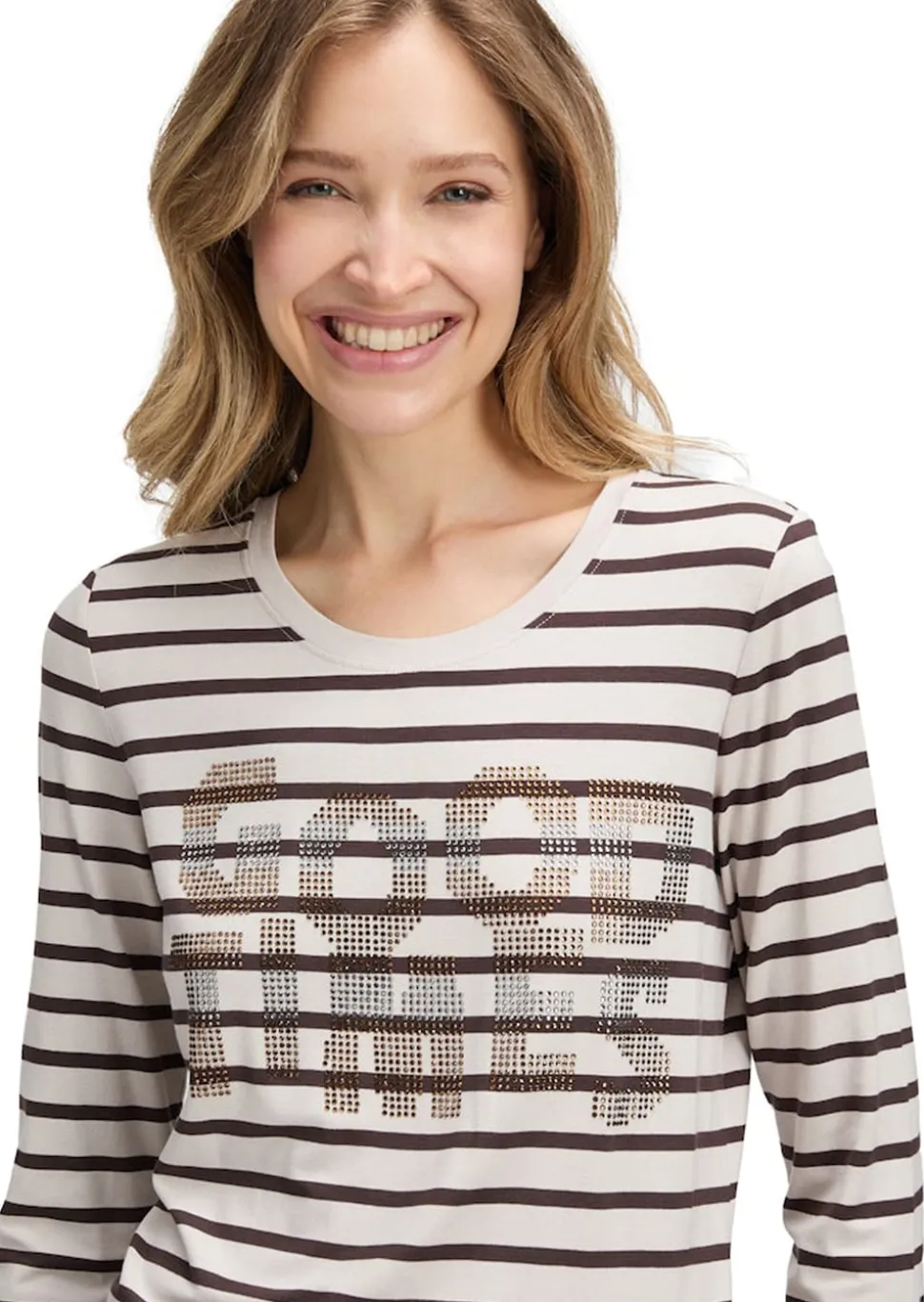 Ringelshirt mit Glitzerdruck
