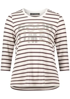 Ringelshirt mit Glitzerdruck