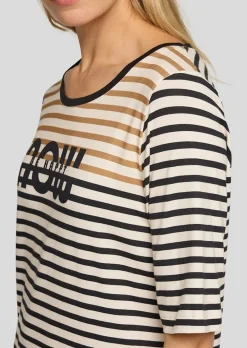 Ringelshirt mit Glitzer-Schriftzug