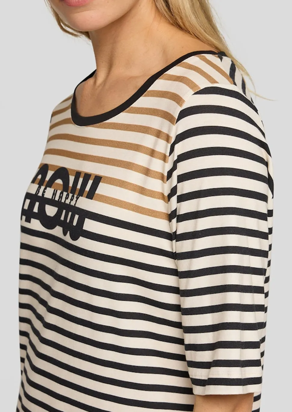 Ringelshirt mit Glitzer-Schriftzug
