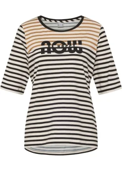 Ringelshirt mit Glitzer-Schriftzug