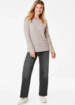 Ringelshirt mit U-Boot-Ausschnitt