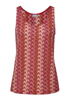 Ärmelloses Stricktop aus Häkelspitze