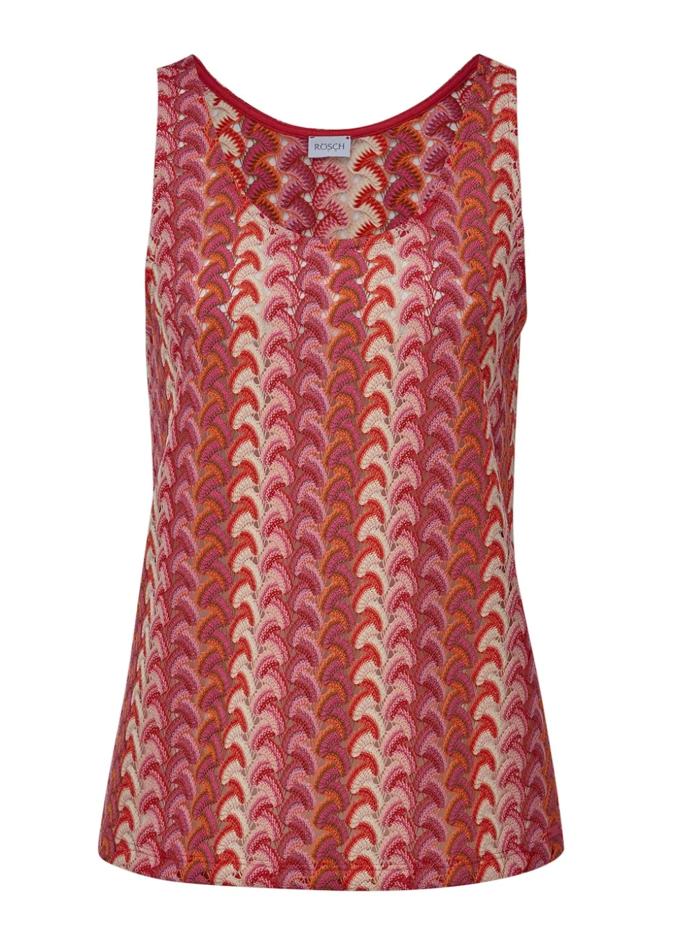Ärmelloses Stricktop aus Häkelspitze
