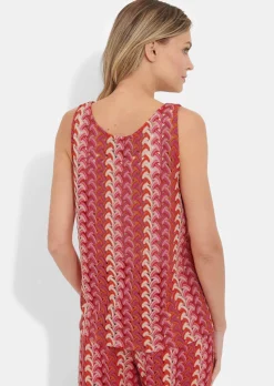 Ärmelloses Stricktop aus Häkelspitze