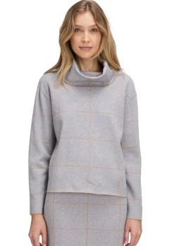 Rollkragenpullover mit Karomuster