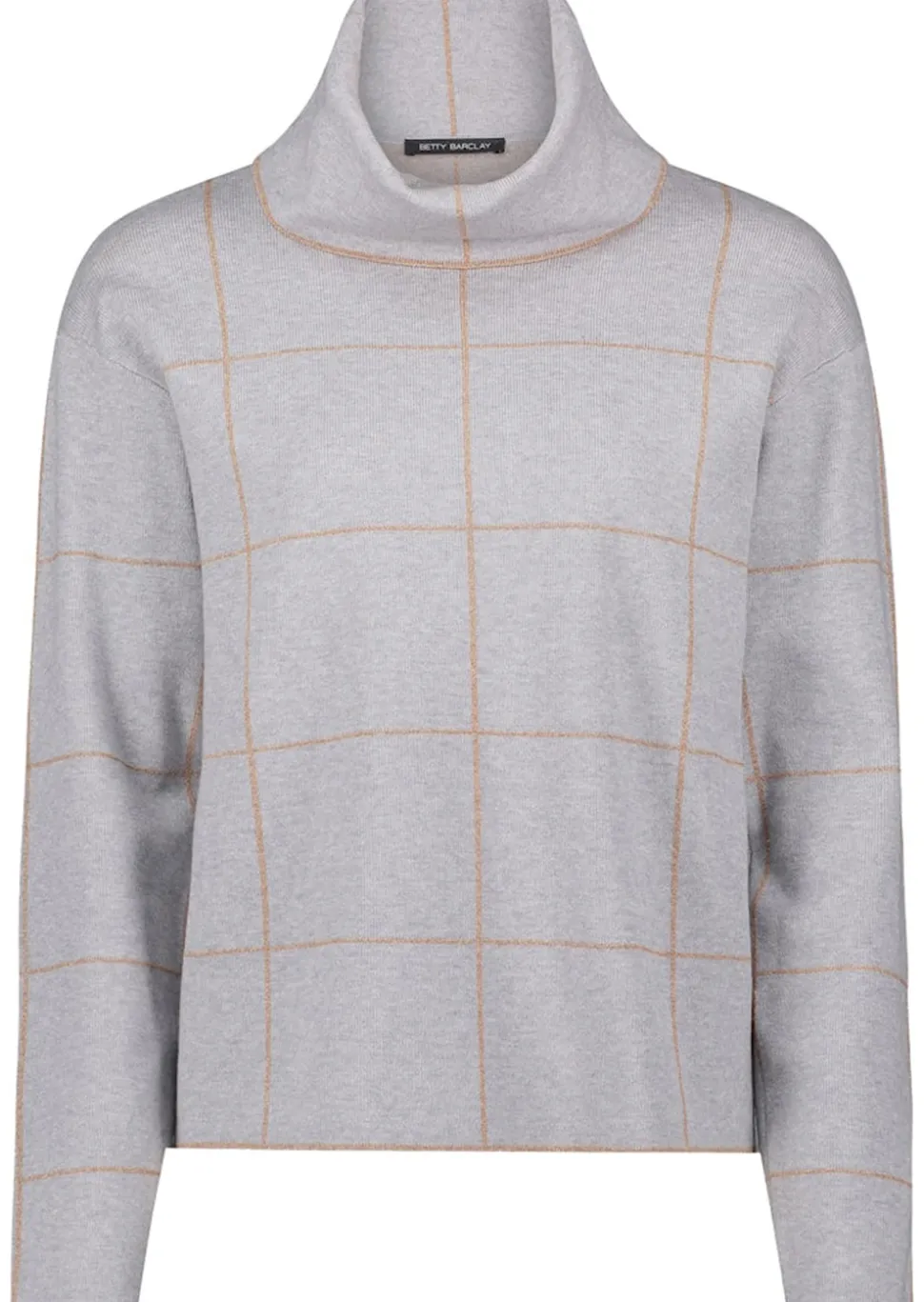 Rollkragenpullover mit Karomuster