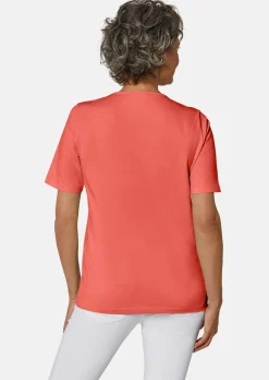Rundhalsshirt mit Häkelspitze