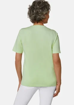 Rundhalsshirt mit Häkelspitze