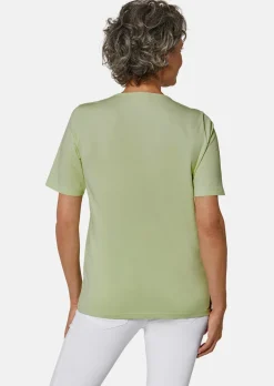 Rundhalsshirt mit Häkelspitze