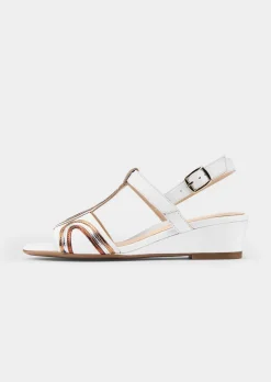 Sandalen aus Leder mit Keilabsatz