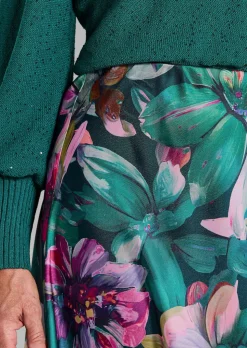 Satinrock mit Blumenmuster