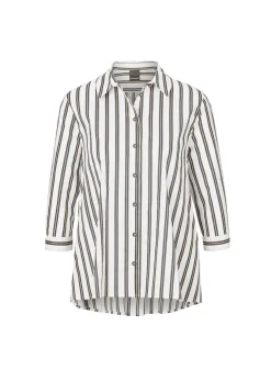 Schlichte Baumwoll-Bluse mit 3/4-Arm