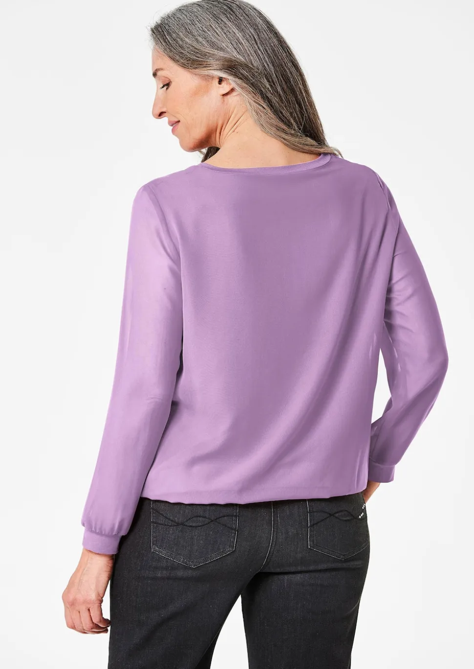 Schlupfbluse aus luftigem Chiffon