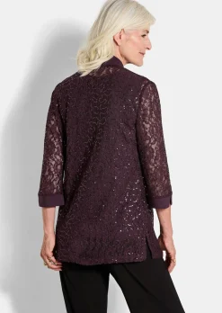 Set aus glitzerndem Spitzenjäckchen und Top