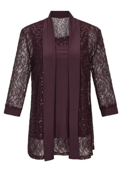Set aus glitzerndem Spitzenjäckchen und Top
