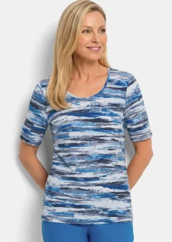 Shirt aus softem Baumwolljersey mit Aquarell-Druck