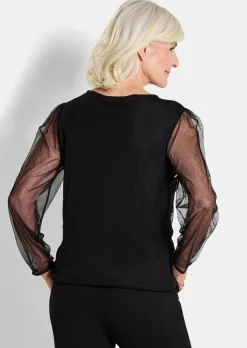 Shirt mit aufwendiger Paillettenstickerei