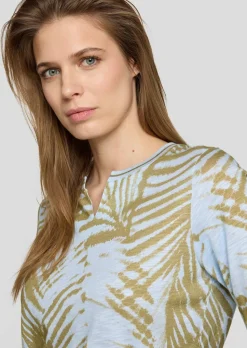 Shirt mit Blätterprint aus Flammengarn