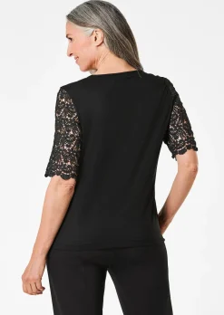 Shirt mit effektvoller Spitze