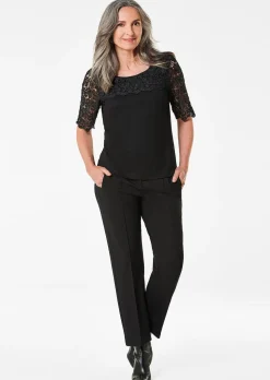 Shirt mit effektvoller Spitze