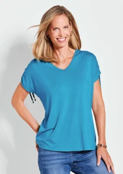 Shirt mit gerafften Ärmeln