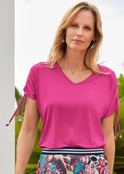 Shirt mit gerafften Ärmeln