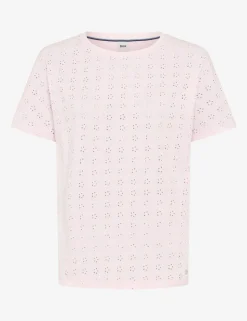 Shirt mit Lochstickerei aus reiner Baumwolle