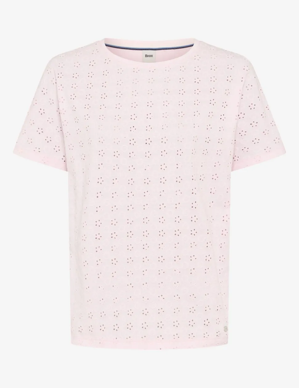 Shirt mit Lochstickerei aus reiner Baumwolle