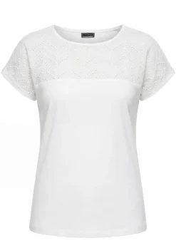 Shirt mit Spitze aus Baumwolle und Jersey