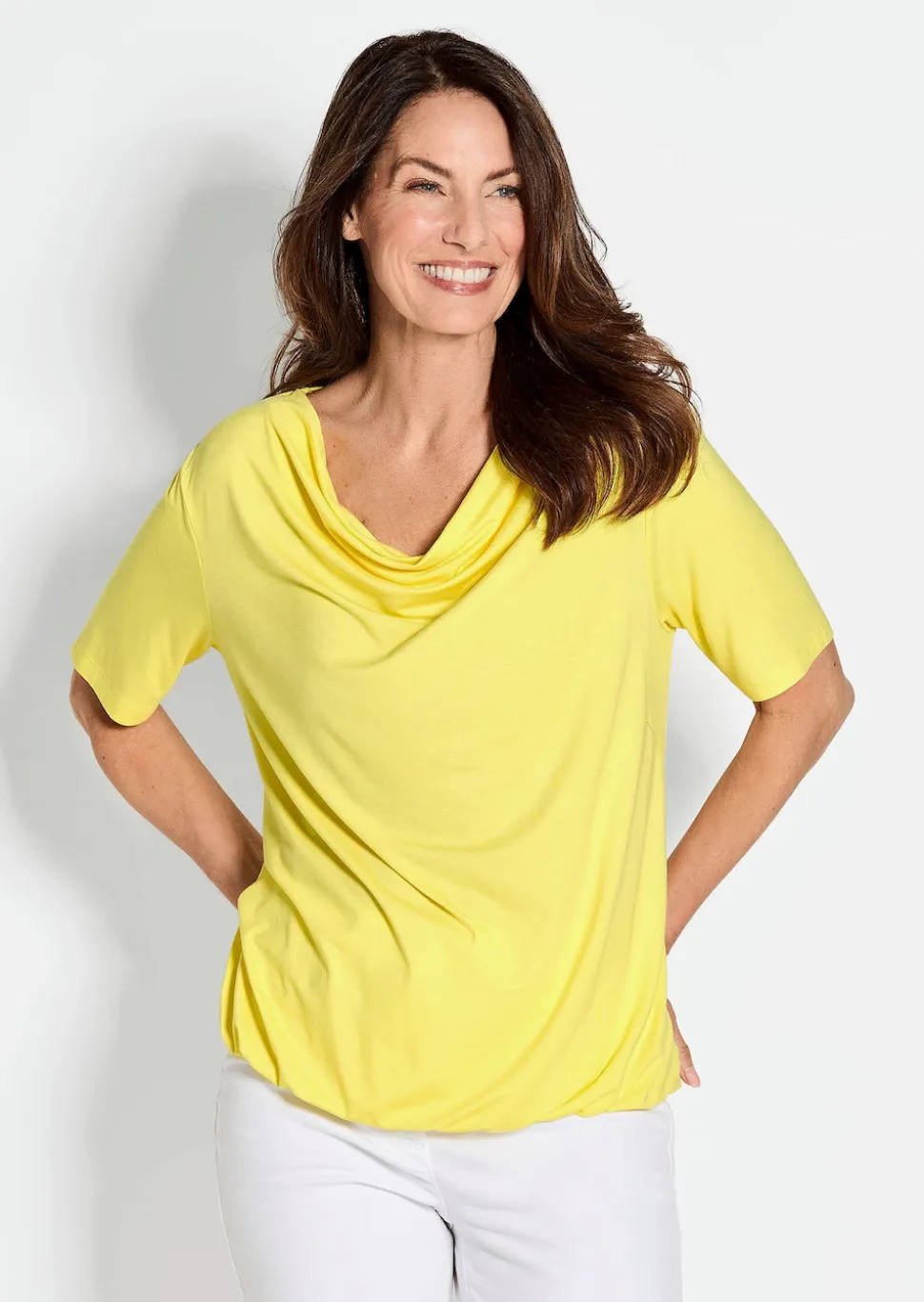 Shirt mit Wasserfallausschnitt