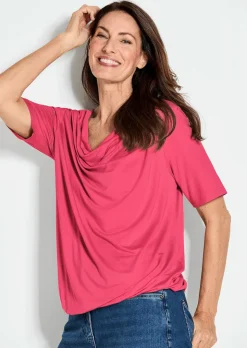 Shirt mit Wasserfallausschnitt