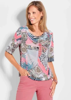 Shirt mit Wasserfallausschnitt