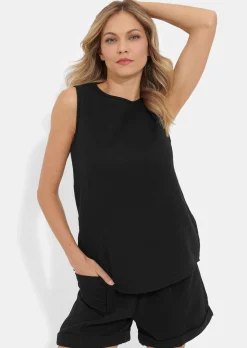 Shorty-Set aus Baumwoll-Musselin