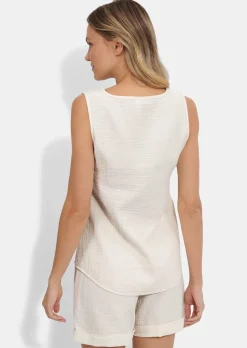 Shorty-Set aus Baumwoll-Musselin