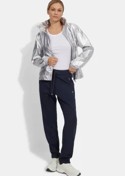 Silbern glänzende Blouson-Jacke
