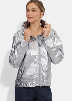 Silbern glänzende Blouson-Jacke