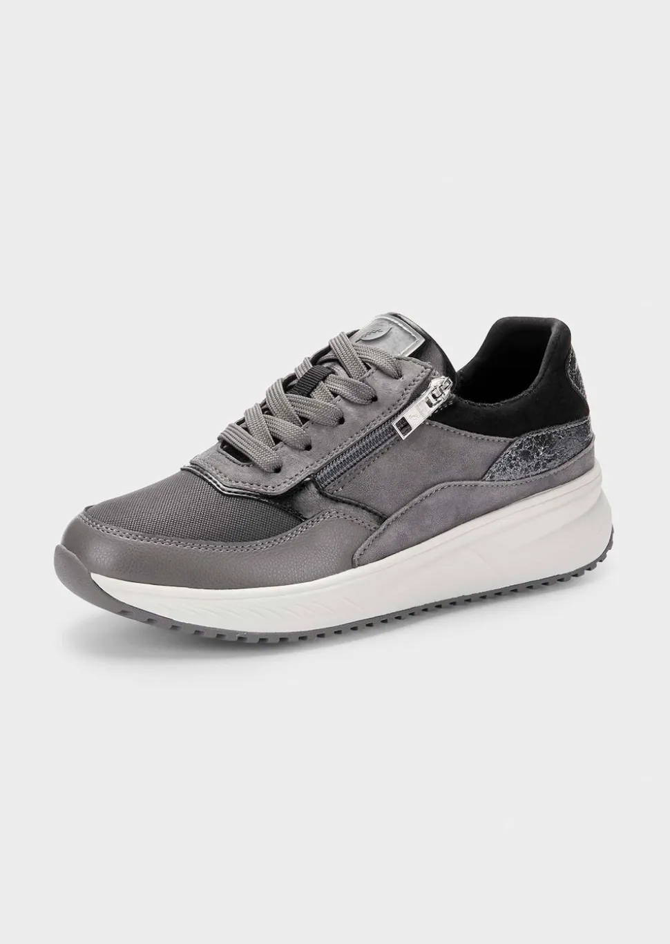 Sneaker aus Glatt- und Wildleder
