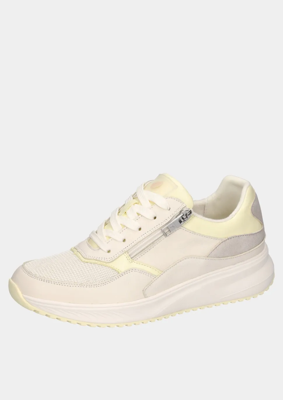 Sneaker aus Glatt- und Wildleder