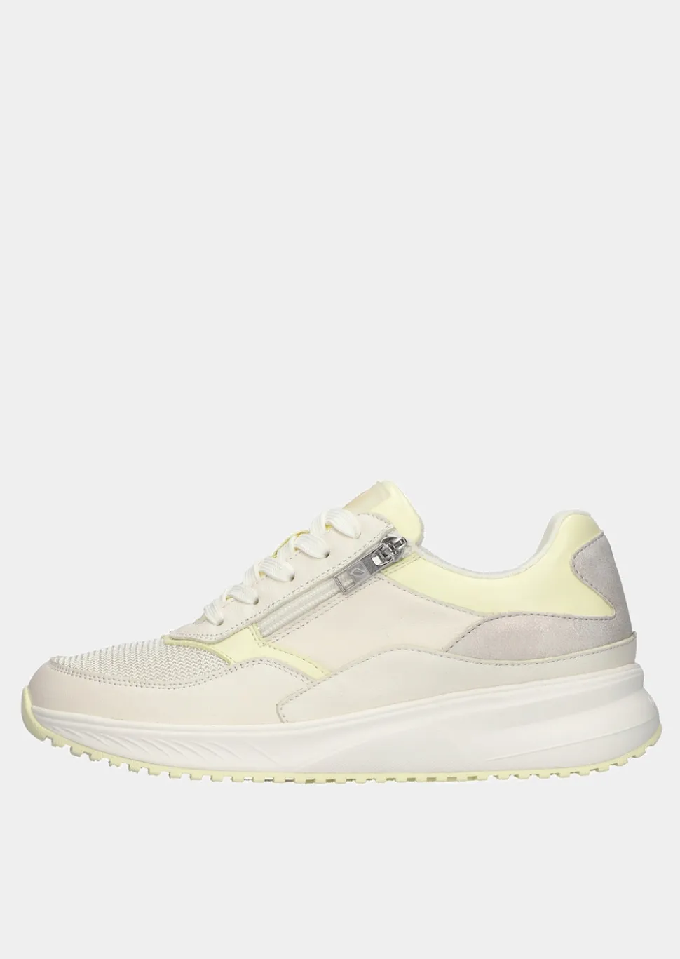 Sneaker aus Glatt- und Wildleder
