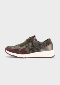 Sneaker aus Leder mit Folienprint
