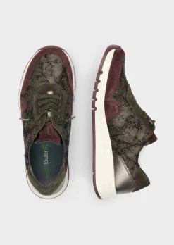 Sneaker aus Leder mit Folienprint