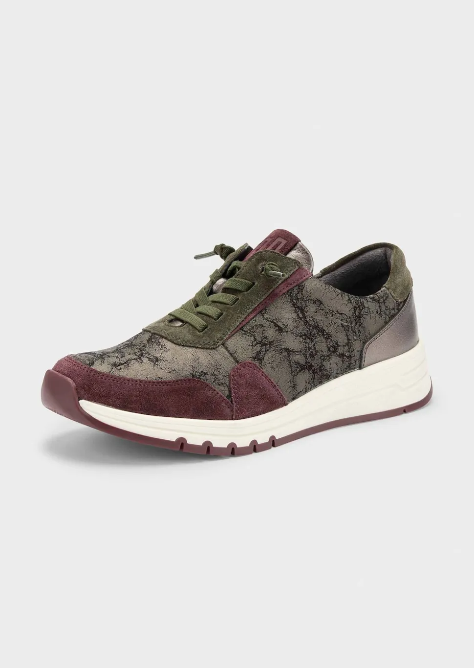 Sneaker aus Leder mit Folienprint