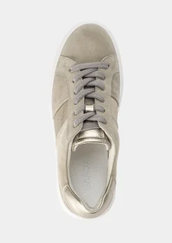 Sneaker aus samtigem Leder