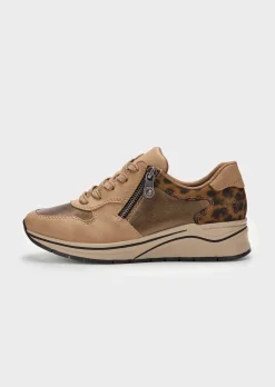 Sneaker mit Animal Print und Metallic-Details