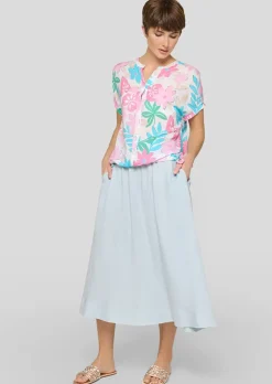 Sommerbluse mit Tunnelzug am Saum