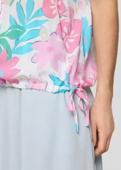 Sommerbluse mit Tunnelzug am Saum