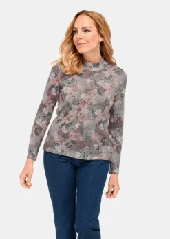 Stehbundpullover mit farbharmonischem Druck