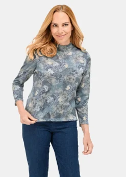 Stehbundpullover mit farbharmonischem Druck