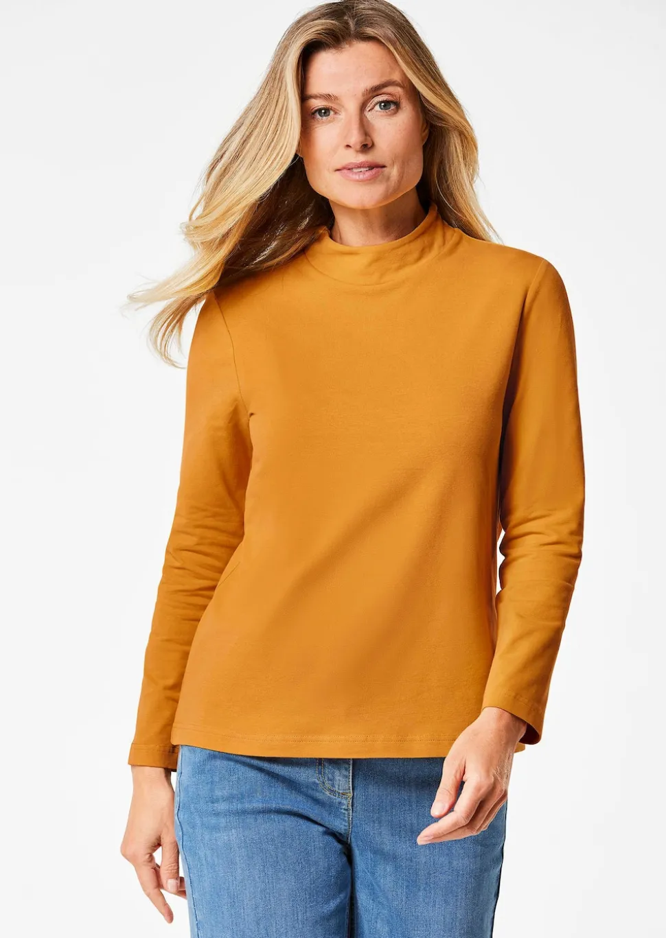 Stehkragenshirt mit Langarm